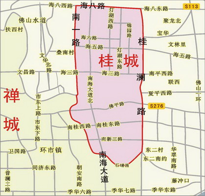 根据佛山市划定的禅桂新限摩区域,划定我区桂城街道东至桂澜路,南至图片